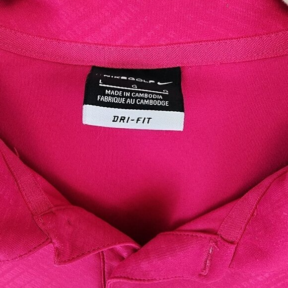 Men's Hot Pink Dri Fit Nike Golf Shirt Large - Picture 4 of 8